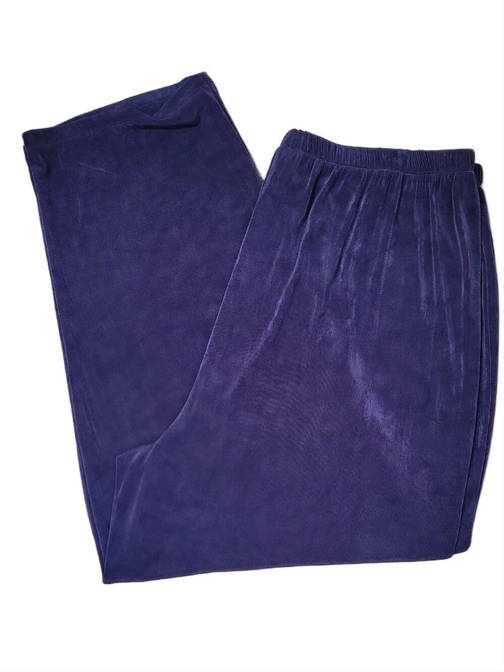 Citiknits Royal Navy Blue Elastic-Waist Travel Pants Size 1X